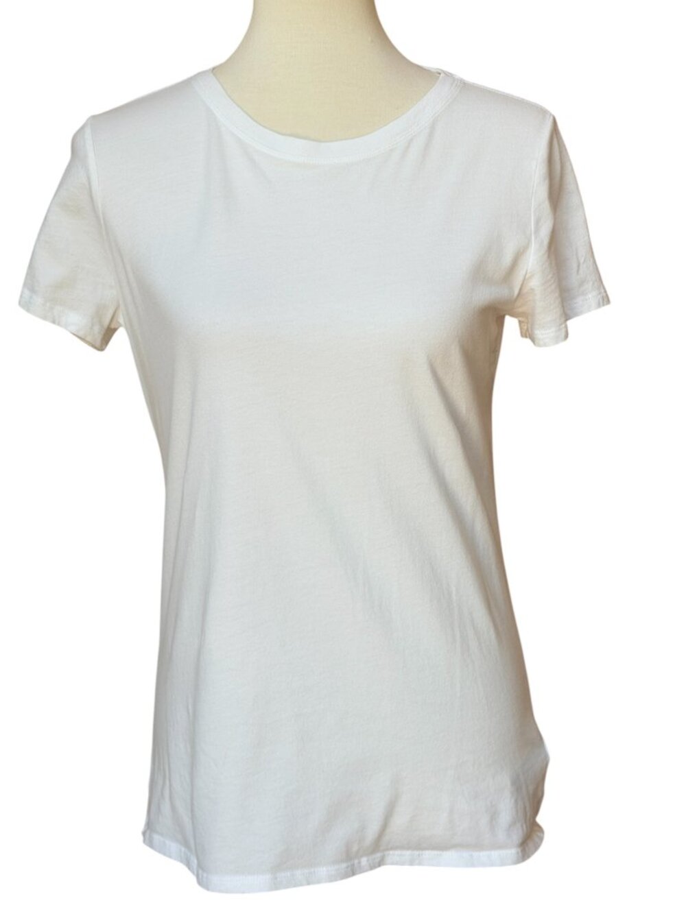 Gap White Cotton Crew Neck T-Shirt Small